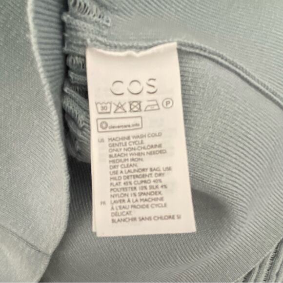 COS Light Blue Silk Blend Open Knit Cardigan Sweater size small Fitted - Picture 7 of 7